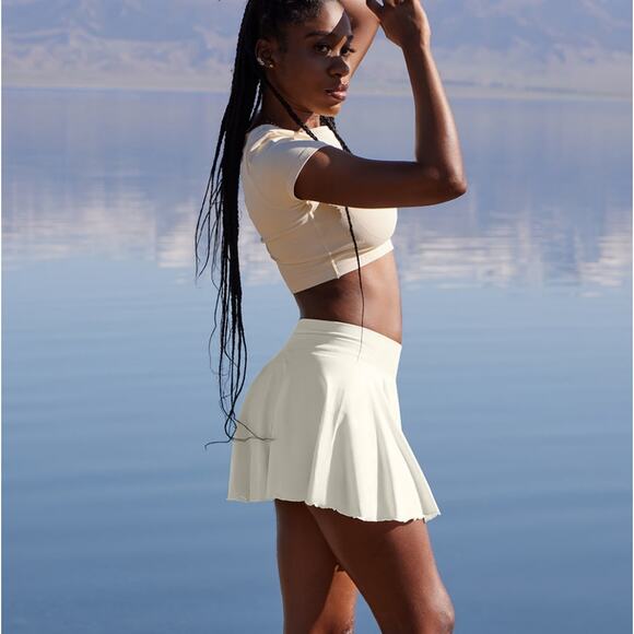 OQQ Flowy Tennis Skirt Gym Yoga Athletic Workout Skort Hidden Pocket Size L - Picture 8 of 8